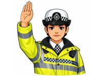 Police Officer Traffic Stop Sign